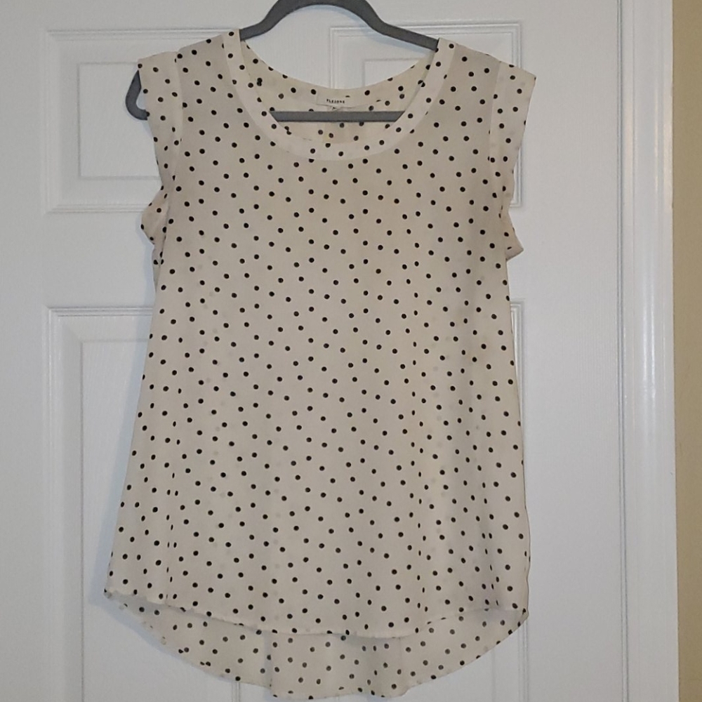 Cream polka dot tank top
